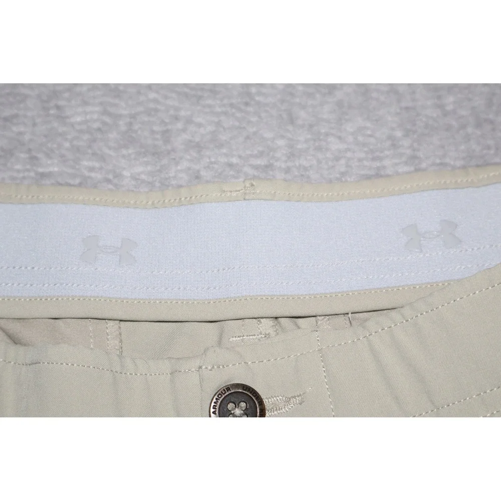 Under Armour Golf Shorts Mens 36 Tan Performance Flat Polyester Blend **